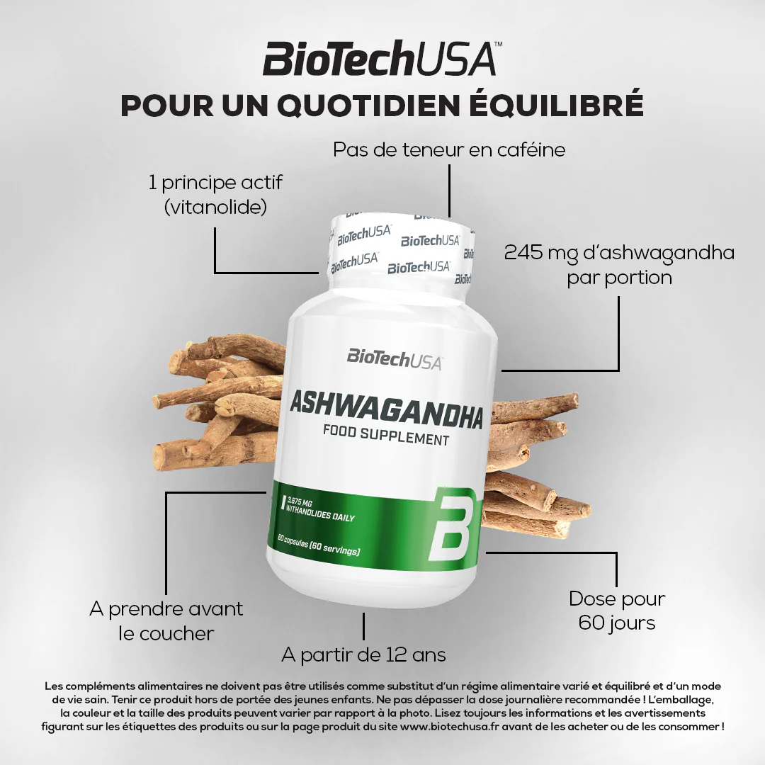 ASHWAGANDHA 60 CAPSULES - BIOTECH USA