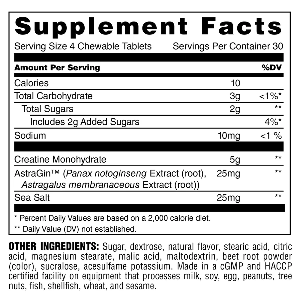 ANIMAL CREATINE CHEWS - 120 CHEWABLES - Animal